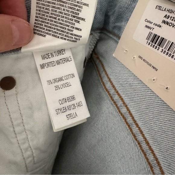 AGOLDE Stella Short Light Blue Denim High Waist Organic Cotton size 24 - Picture 8 of 11